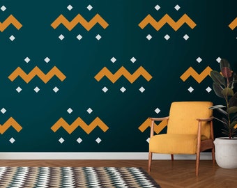 Mesa Yellow Zig Zag Wall Decal Pattern