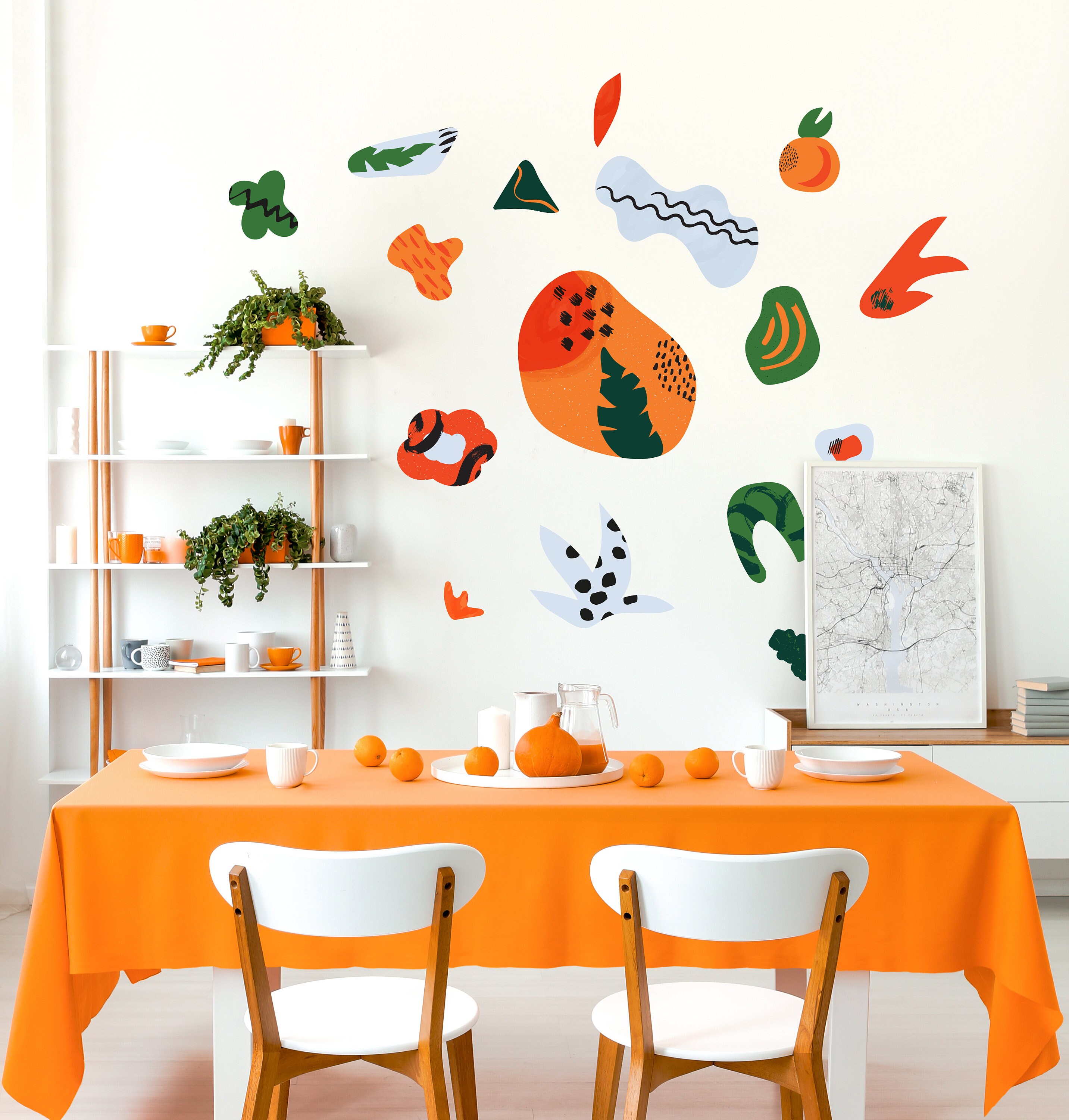 Abstract Simplified Shapes Wall Decals Etsy