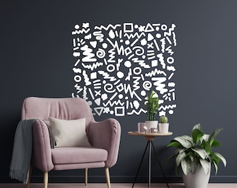 Hand Drawn Scribble Wall Decals (Modern or Kids)