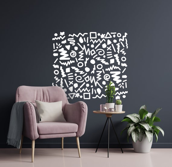 Hand Drawn Scribble Wall Decals (Modern or Kids)