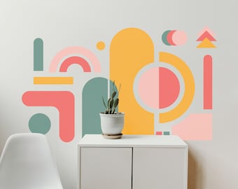 Pastel Abstract Shapes Wall Decal Pattern