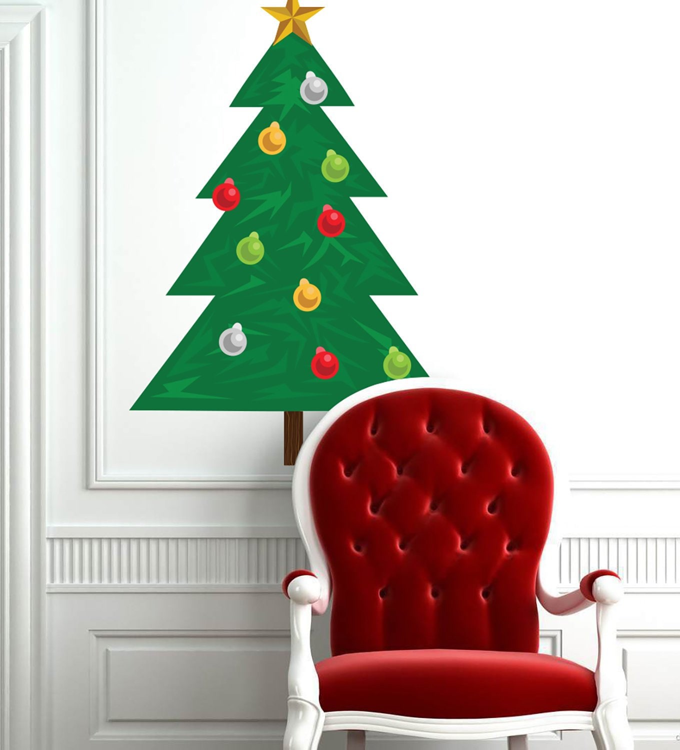 Build Your Christmas Tree Wall Decal Set Etsy