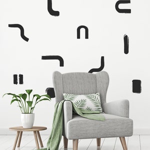 Paint Strokes Wall Decal Pattern Black