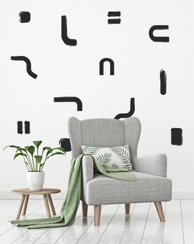 Paint Strokes Wall Decal Pattern Black