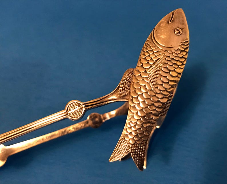 Vintage Fish Sugar Tongs Etsy