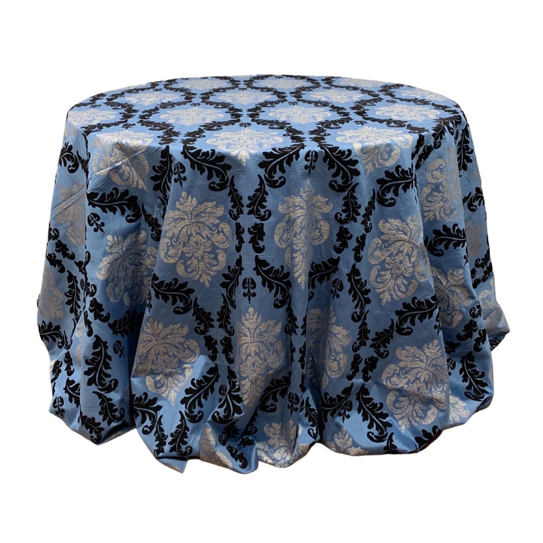Printed French Blue Damask 120 Round Tablecloth Etsy.de