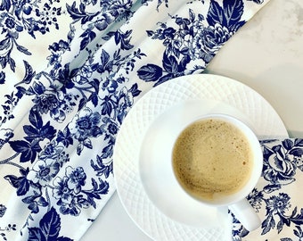 Blue French Toile Runners & Napkins