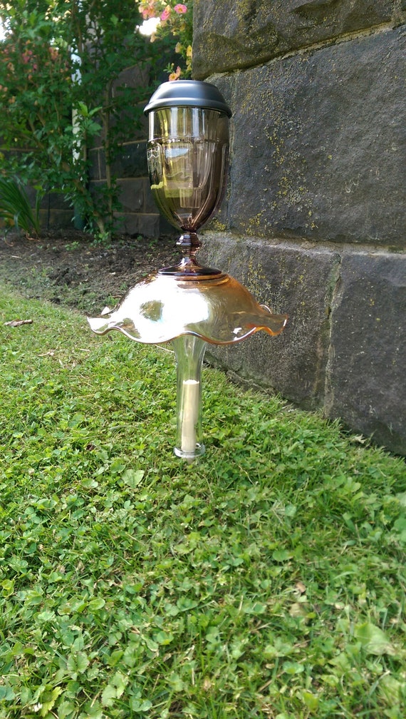 Solar Powered Garden Stake Glass Garden Stake Outdoor Solar Etsy