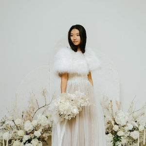 Marabou Feather Bridal Wedding Cape/Shrug/Shawl in White
