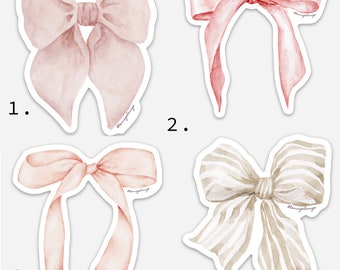 pink ribbon bow  Sticker for Sale by loveletter100