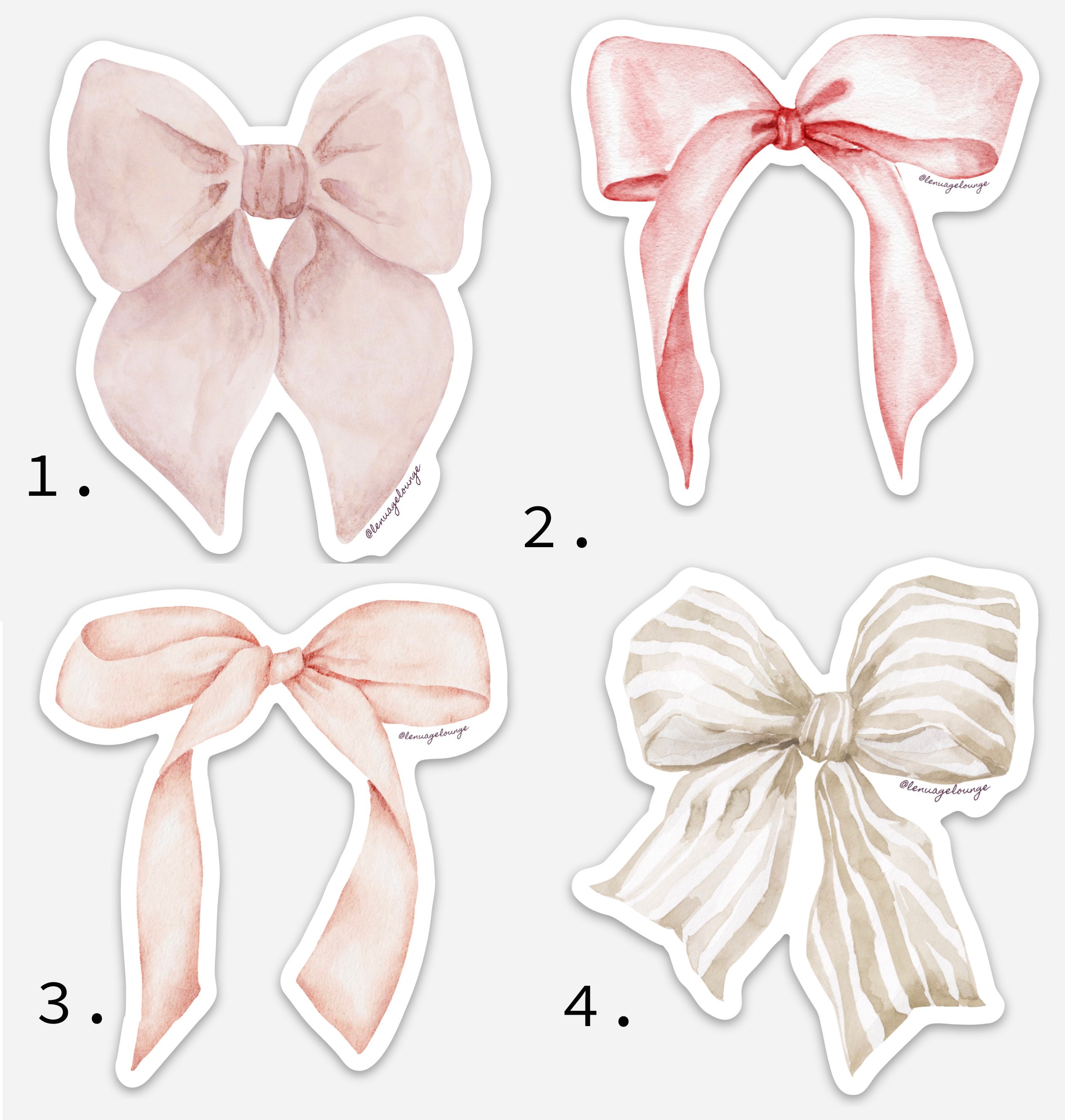 Die Cut Bow Stickers Coquette Sticker Ballerina Core Ribbon Bow Sticker 