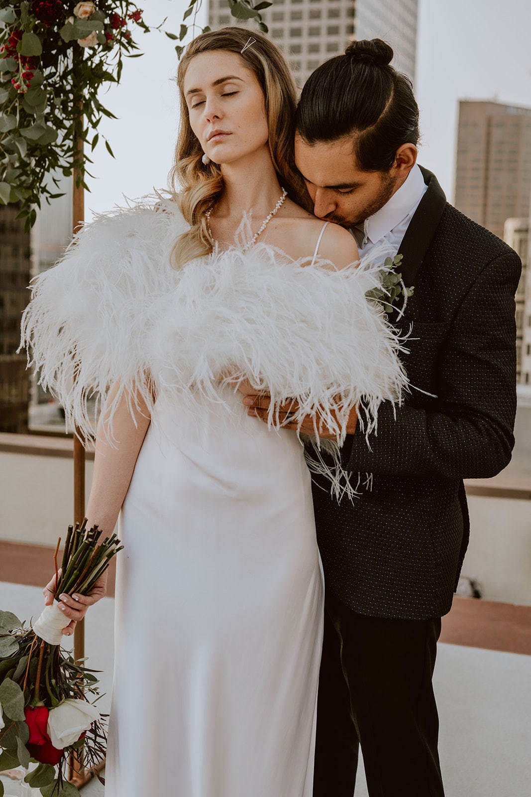 ダチョウの羽根ボレロ | ウェディング フェザー ラップ | フェザー