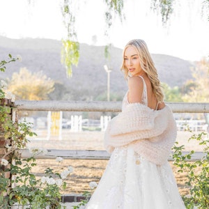 Faux Fur Cape in Nude/oatmeal/beige Bridal Cape/capelet/bolero/coverup