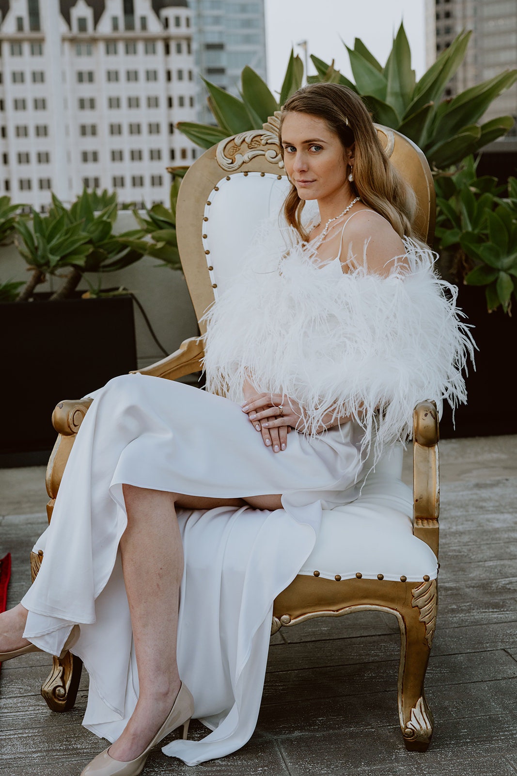 ダチョウの羽根ボレロ | ウェディング フェザー ラップ | フェザー