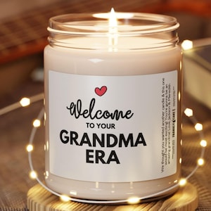 First Time Grandma Baby Announcement Gift for Grandmother Pregnancy Reveal Gift for New Grandmother Gift Promoted to Grandma Custom Candle
