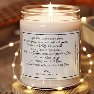 Sympathy Votive Personalized Name Date To From Grief Gift Custom Candle Memorial Gift Mourning Gifts Condolence Gift Light this Candle Poem
