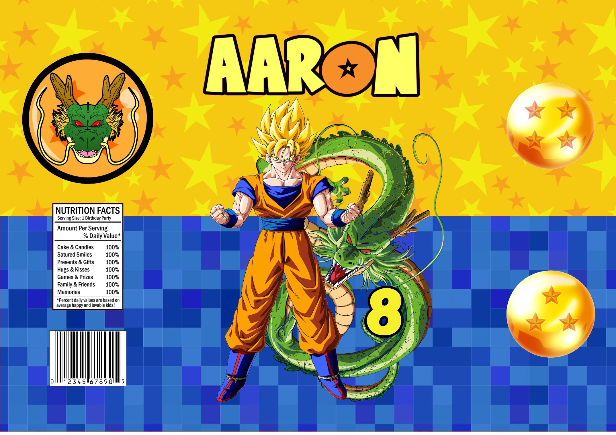 Dragon Ball Goku Chip Bag Label Etsy