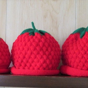 Strawberry Hat, Child's Hat, Adult Hat, Red Hat