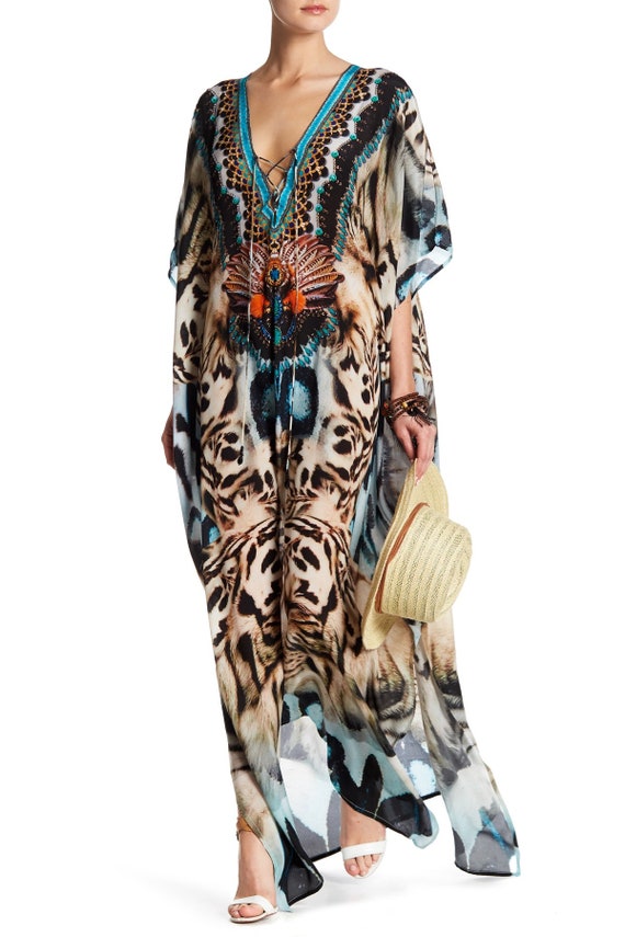 snake print beach cover up