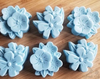 Blue floral soap, blue Jasmine soap, Jasmine scented floral soap, blue goats milk soap, Jasmine scented soap