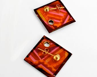Ethnic bohemain red earrings