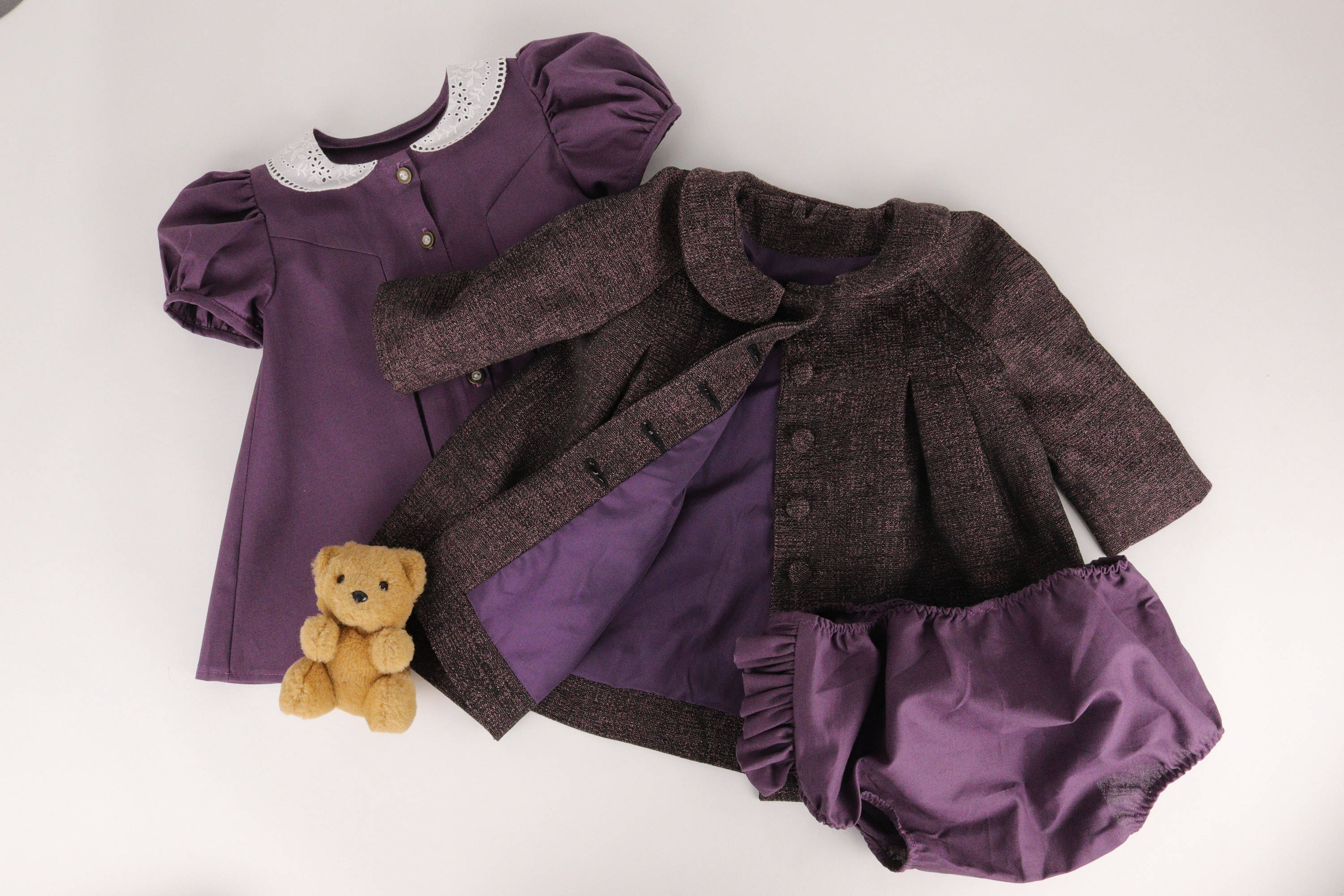 Matilda Black Cotton Coat with Silver Brocade Details