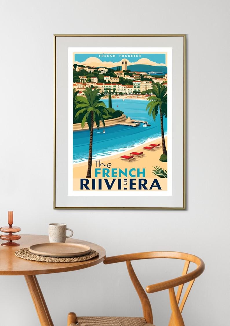 French Riviera Printable Poster – Digital Download Wall Art, Côte D ...