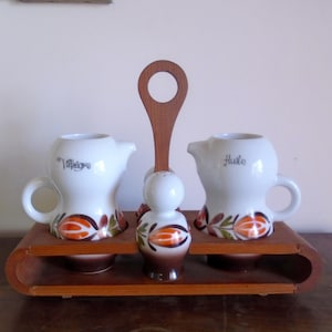 Condiment Servant Serving Oil Vinegar Salt Pepper Gift Decorative Years 60-70 Salt and Pepper Shakers Table decor Sixties Scandinavian decor
