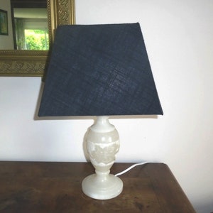 Vintage alabaster lamp Alabaster lamp base Alabaster lighting White lamp Gift Carved alabaster lamp table lamp