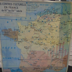Vintage Wall Map School Map Map the Crusades Europe Christian Cultural ...