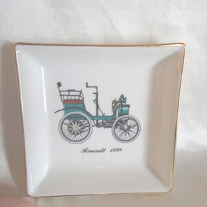 Vintage tray, Antique ashtray, advertising object, Renault car, Collection, Gift, Car advertising, Limoges Porcelain