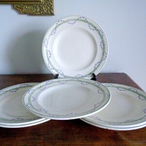 6 Vintage flat plates Longwy Loridan XIX Table service Tableware Gift Table decor Collection Terres de fer