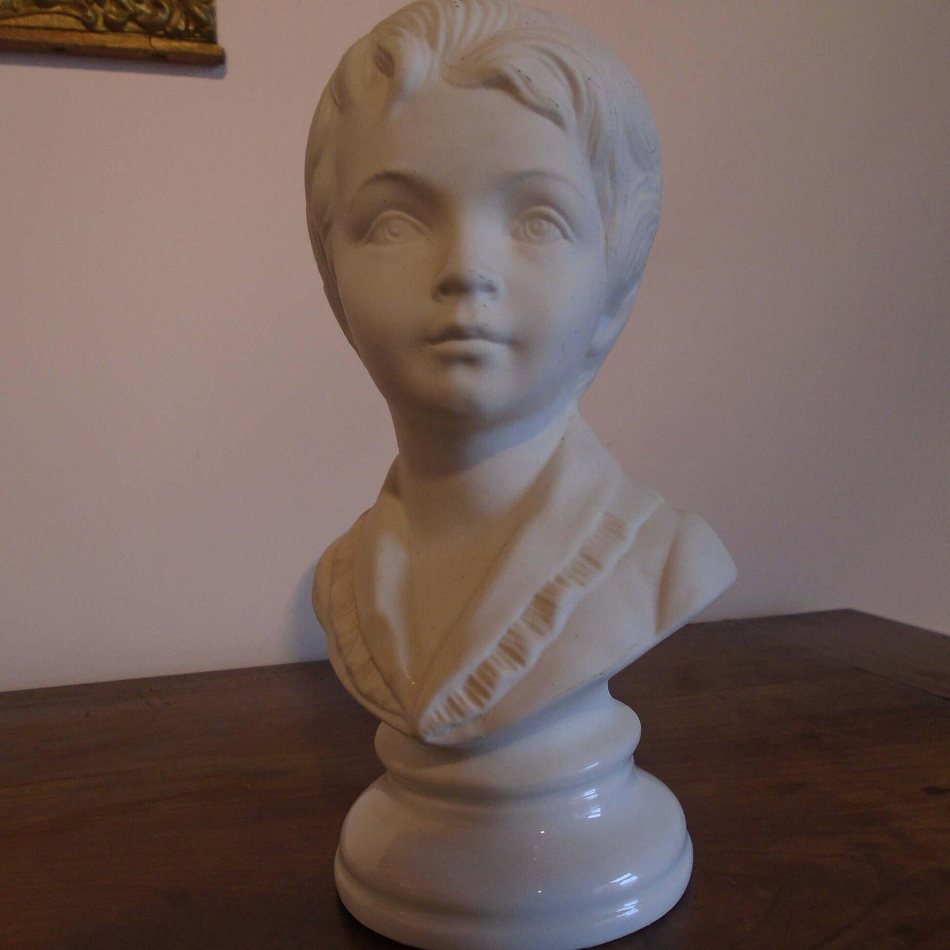 Buste Enfant Buste Houdon Vintage Statue en Biscuit et Porcelaine Décoration Intérieure Cadeau Art C