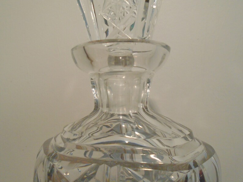 Carafe en cristal vintage art déco Cadeau carafe à whisky alcool accessoire de bar Service à alcool image 6