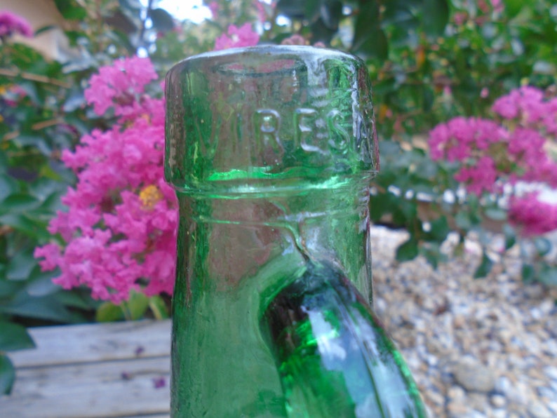Dame Jeanne Vintage Green Thick Glass Bottle Home Decor Gift Boho Decor Bottle with Handle Decorative Bottle image 6