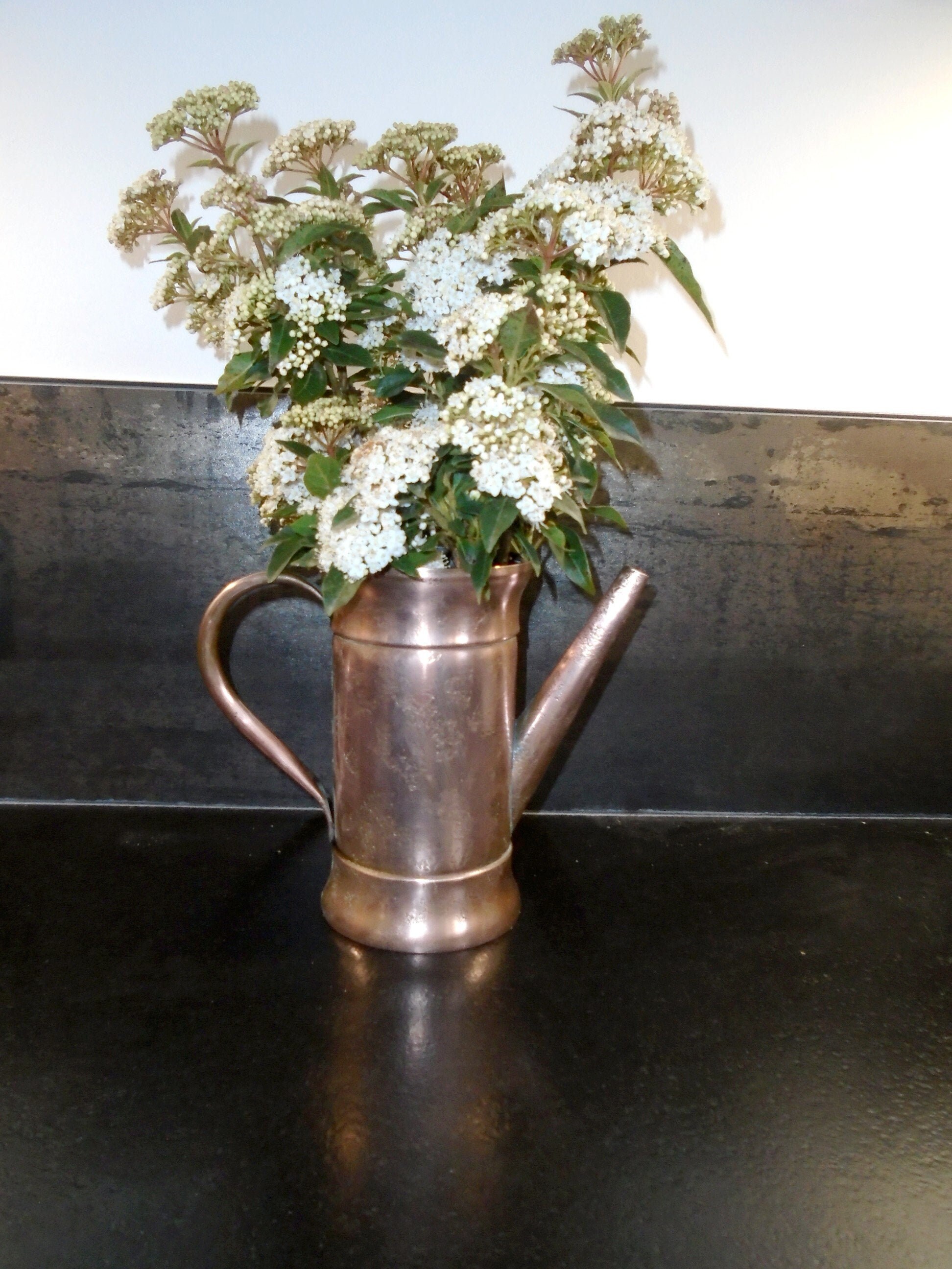 Pichet en Cuivre Arrosoir Décor de Cuisine Vase Collection Cadeau Cuivre avec Motifs Type Goardère C