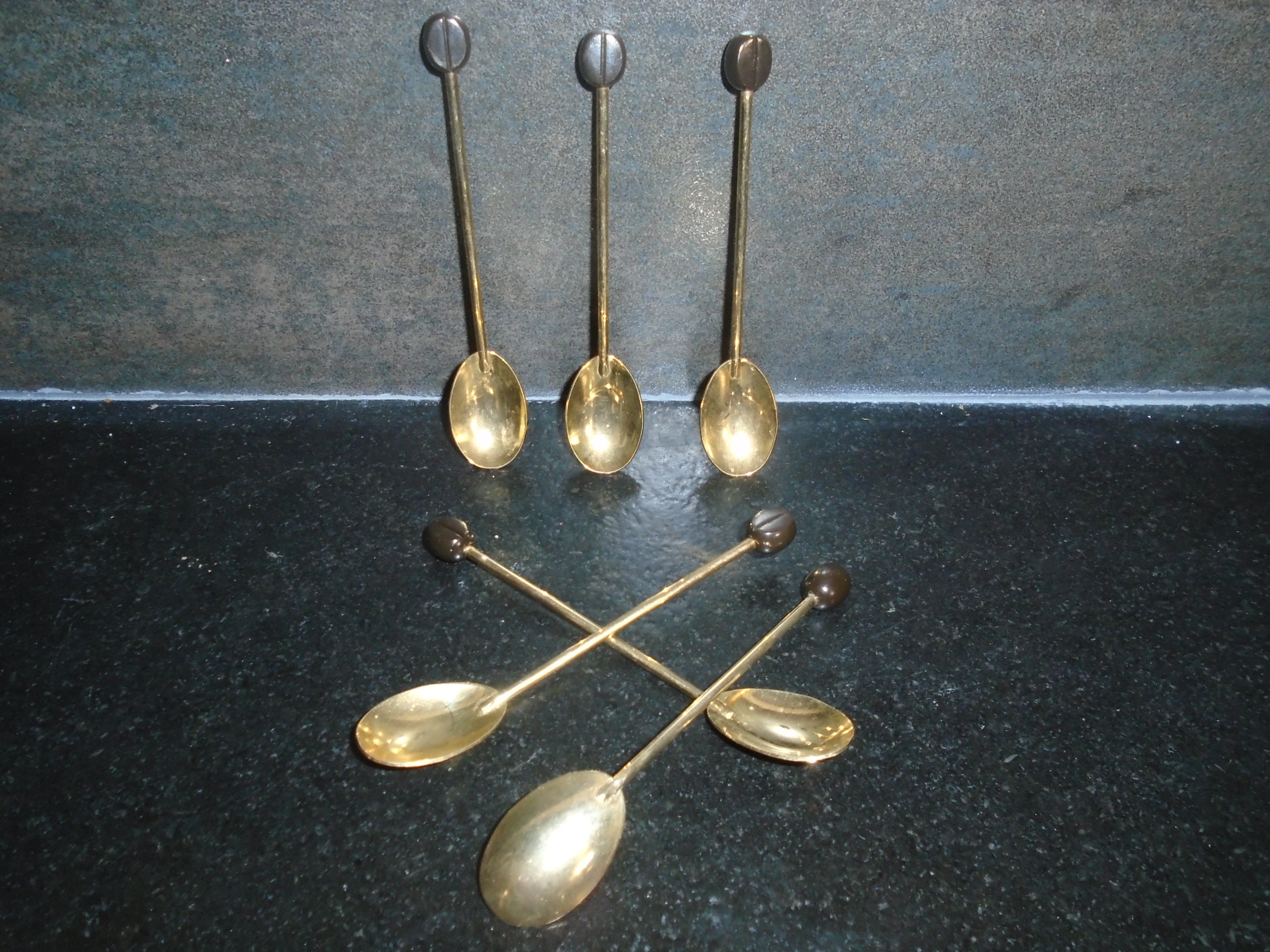 Hénin, 12 Cuillères à Moka/café, Vermeil, Argent Massif