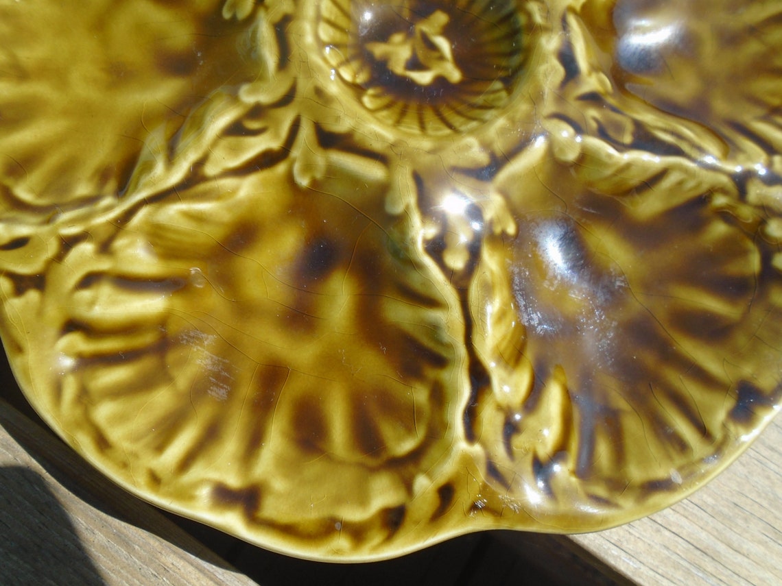 Green Oyster Plates Set of Two Oyster Plates Gien Gift Etsy
