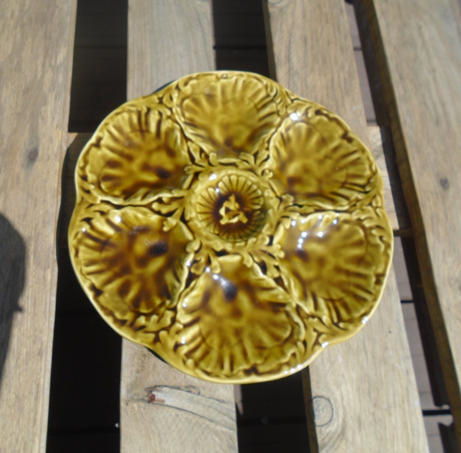 Green Oyster Plates Set of Two Oyster Plates Gien Gift Etsy