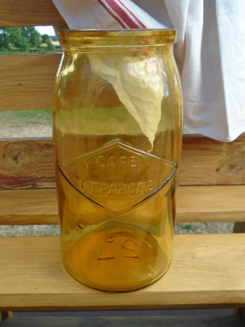 Vintage Jar Vintage Vase Yellow Jar Kitchen Decoration Etsy