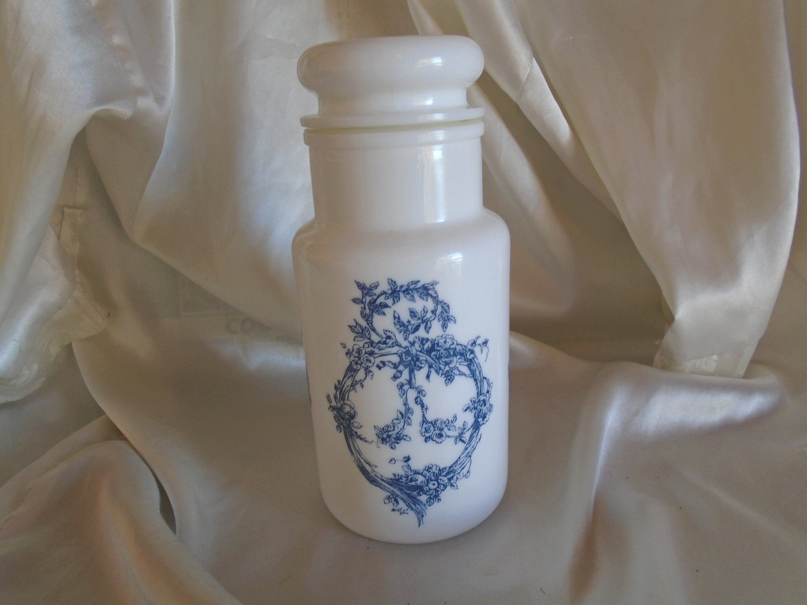 Pot d'apothicaire Bleu et Blanc Pot Vintage Décoration de Cuisine Salle Bains d'intérieur Ornements