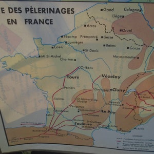 Vintage Wall Map School Map Map the Crusades Europe Christian - Etsy