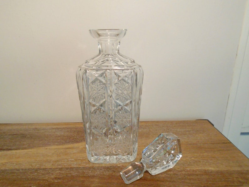 Carafe en cristal vintage art déco Cadeau carafe à whisky alcool accessoire de bar Service à alcool image 4