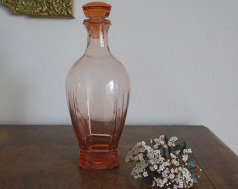 Vintage karaf roze glas Art deco karaf Pitcher Servies Bar accessoire Cadeau Rosaline glas