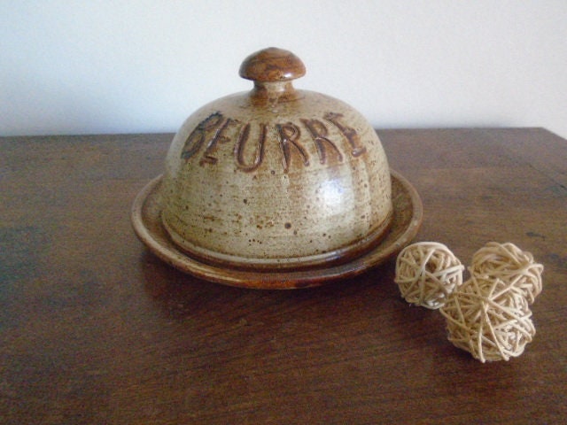 Beurrier en Grès Cloche à Beurre Récipient Art de La Table Décor Cadeau Vintage Beurrier Original