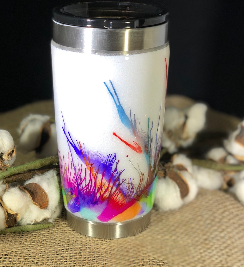 Alcohol ink Stainless Steel Tumbler Name or Monogram UV Etsy