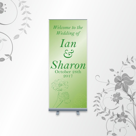 Personalised Green Wedding Roller Banner Etsy