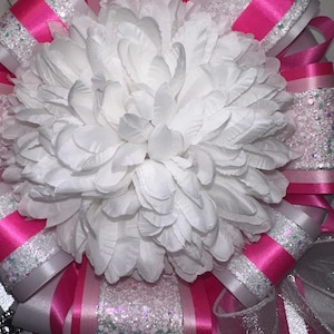 Pink & white homecoming mum
