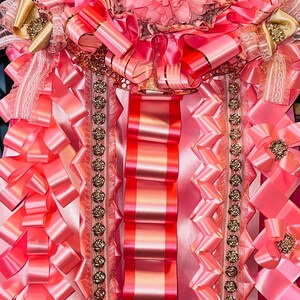 Pink and gold Homecoming mum
