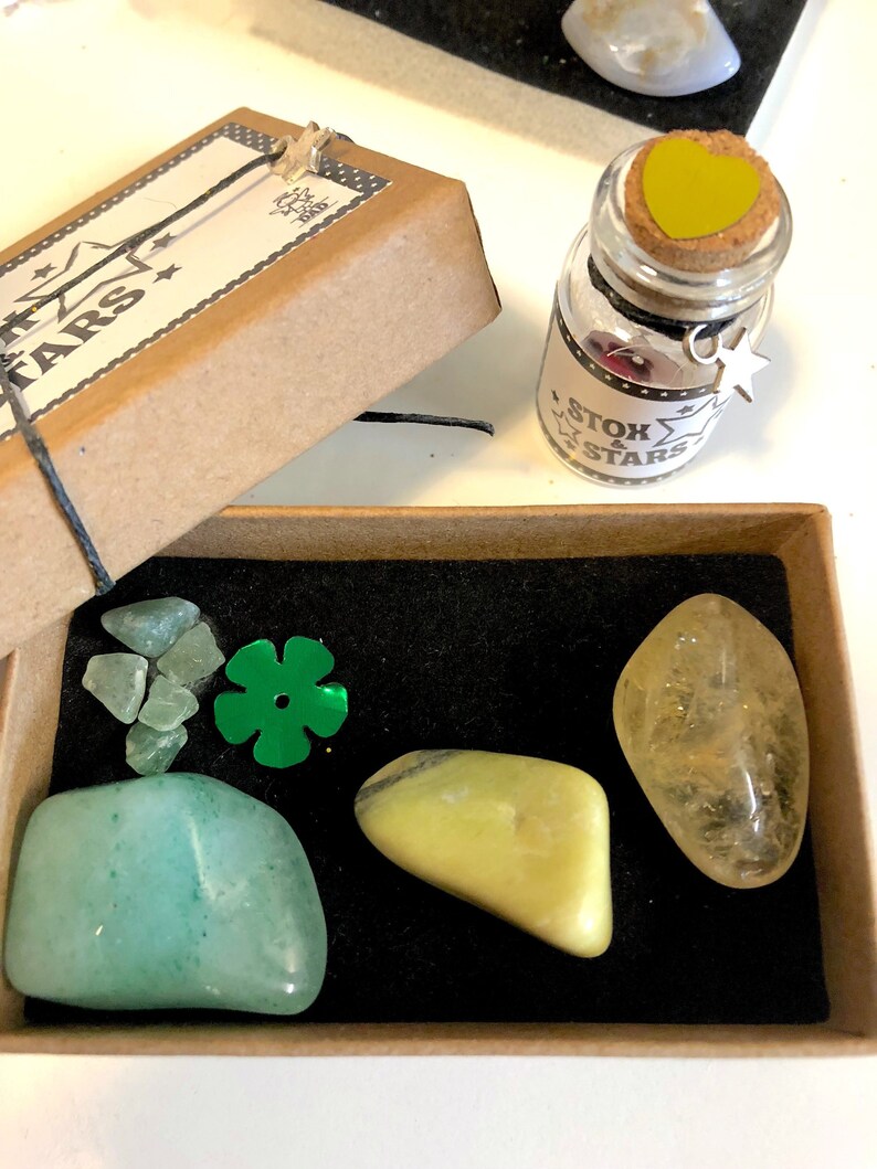 Personalised Box Healing Clear Quartz Crystal Gemstone Reiki Gift Set Spiritual